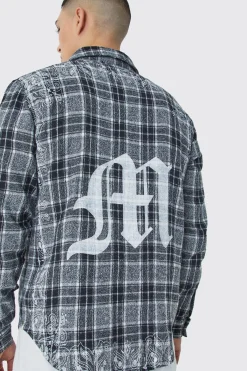Back Printed Bandana Check Shirt | BoohooMAN UK