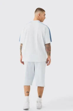 Baggy Carpenter Panel Frayed Edge Applique Jorts | BoohooMAN UK