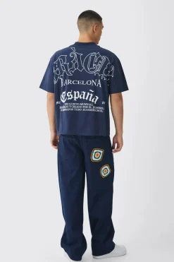 Baggy Fit Crochet Denim Jeans | BoohooMAN UK