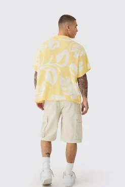 Baggy Fit Elasticated Waist Extended Drawcord Cargo Shorts | BoohooMAN UK