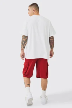 Baggy Fit Elasticated Waist Extended Drawcord Cargo Shorts | BoohooMAN UK