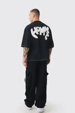 Baggy Fit Elasticated Waist Extended Drawcord Cargo Trousers | BoohooMAN UK