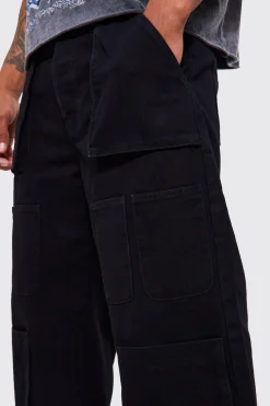 Baggy Fit Multi Cargo Pocket Jeans | BoohooMAN UK