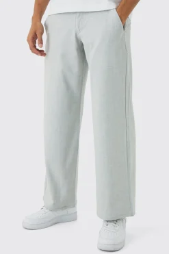 Baggy Fit Pinstripe Trouser With Boxer Double Waistband | BoohooMAN UK