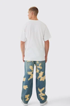 Baggy Fit Rigid All Over Ripped Jeans | BoohooMAN UK
