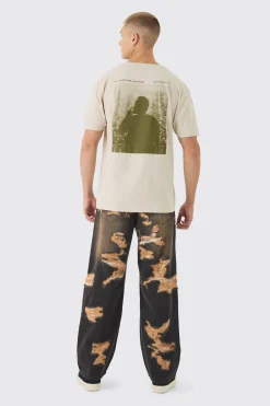 Baggy Fit Rigid All Over Ripped Jeans | BoohooMAN UK