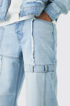 Baggy Fit Rigid Dirty Wash Carpenter Jeans | BoohooMAN UK