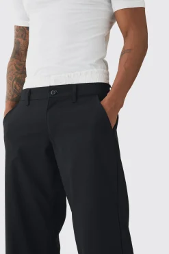 Baggy Fit Trouser With Boxer Double Waistband | BoohooMAN UK