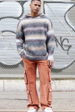 Baggy Multi Pocket Acid Wash Cord Trouser In Burnt Orange | BoohooMAN UK