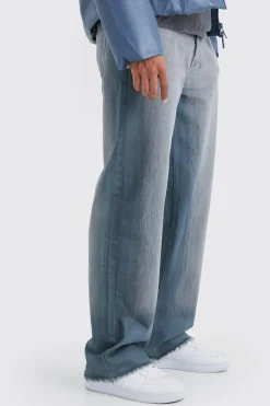 Baggy Rigid Bleach Seam Jeans In Mid Grey | BoohooMAN UK