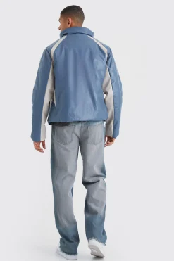 Baggy Rigid Bleach Seam Jeans In Mid Grey | BoohooMAN UK