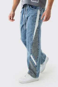 Baggy Rigid Elasticated Waist Moto Jeans | BoohooMAN UK