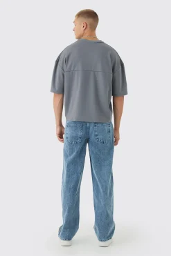 Baggy Rigid Elasticated Waist Moto Jeans | BoohooMAN UK