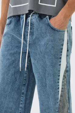 Baggy Rigid Elasticated Waist Moto Jeans | BoohooMAN UK