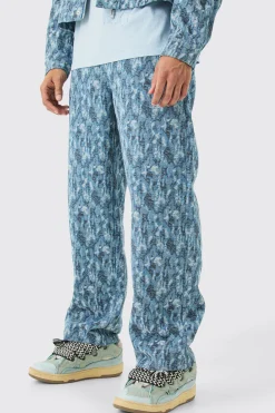 Baggy Rigid Fabric Interest Distressed Jeans | BoohooMAN UK