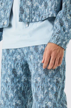 Baggy Rigid Fabric Interest Distressed Jeans | BoohooMAN UK