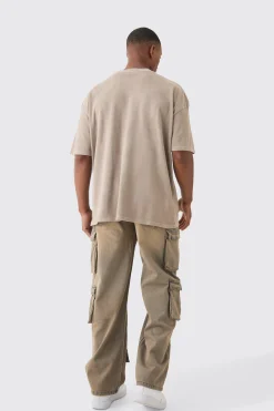 Baggy Rigid Grey Tinted Multi Cargo Pocket Jeans | BoohooMAN UK
