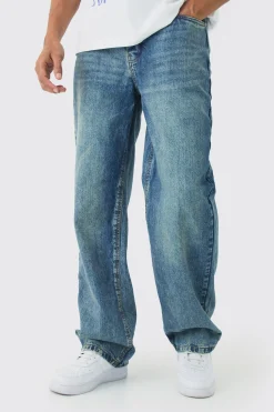Baggy Rigid Jean In Vintage Blue | BoohooMAN UK