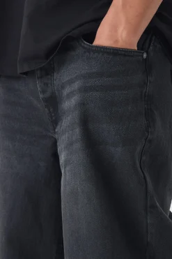 Baggy Rigid Jean In Washed Black | BoohooMAN UK