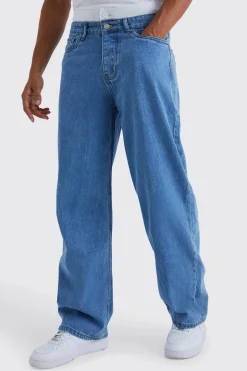 Baggy Rigid Jean With Double Waistband | BoohooMAN UK