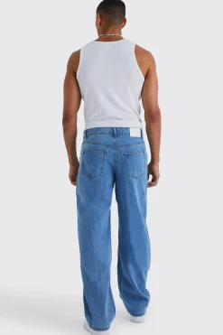 Baggy Rigid Jean With Double Waistband | BoohooMAN UK