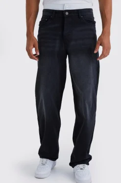 Baggy Rigid Jean With Double Waistband | BoohooMAN UK