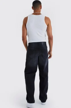 Baggy Rigid Jean With Double Waistband | BoohooMAN UK