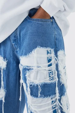 Baggy Rigid Jean With Jersey Jogger Underlay | BoohooMAN UK