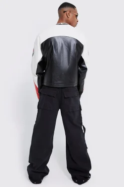 Baggy Rigid Multi Pocket Flare Jeans | BoohooMAN UK