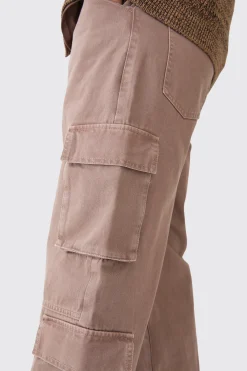 Baggy Rigid Overdyed Multi Cargo Jeans | BoohooMAN UK