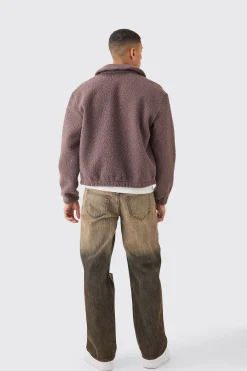 Baggy Rigid Ripped Knee Jeans In Brown | BoohooMAN UK