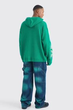 Baggy Rigid Tie Dye Jeans In Green | BoohooMAN UK