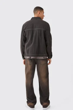 Baggy Rigid Washed Jeans | BoohooMAN UK