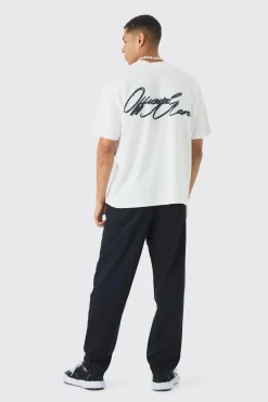 Baggy Tapered Chinos In Black | BoohooMAN UK