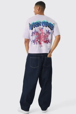 Balloon Fit Rigid Ripped Indigo Jeans | BoohooMAN UK