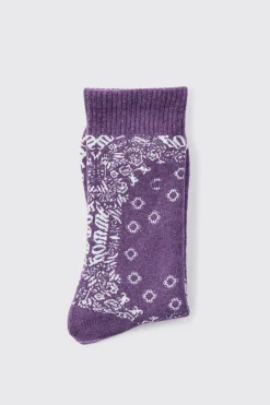 Bandana Print Socks | BoohooMAN UK