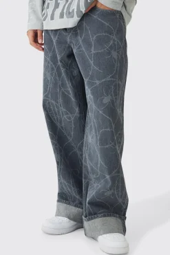 Barbed Wire Laser Print Set | BoohooMAN UK