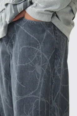 Barbed Wire Laser Print Set | BoohooMAN UK
