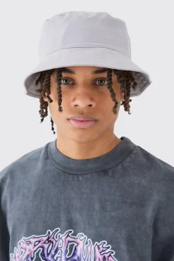 Basic Bucket Hat In Light Grey | BoohooMAN UK