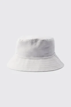 Basic Bucket Hat In Light Grey | BoohooMAN UK