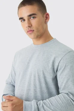 Basic Crew Neck Long Sleeve T-shirt | BoohooMAN UK