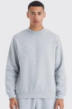 Basic Extended Neck Sweatshirt | BoohooMAN UK