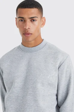Basic Extended Neck Sweatshirt | BoohooMAN UK