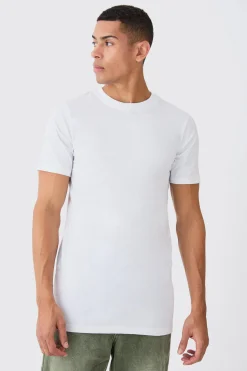 Basic Longline Crew Neck T-shirt | BoohooMAN UK