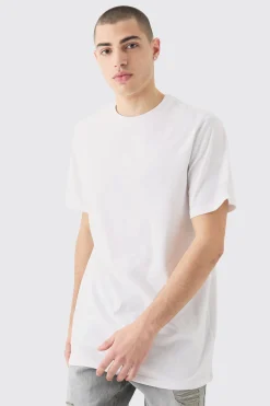 Basic Longline Crew Neck T-shirt | BoohooMAN UK