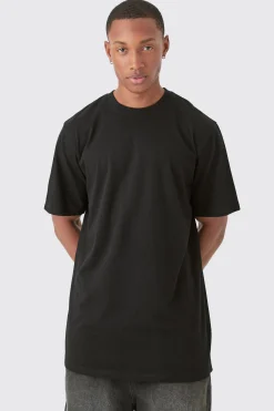 Basic Longline Crew Neck T-shirt | BoohooMAN UK