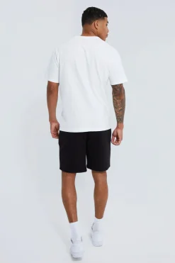 Basic Loose Fit Mid Length Jersey Short | BoohooMAN UK