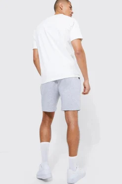 Basic Loose Fit Mid Length Jersey Short | BoohooMAN UK