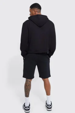 Basic Loose Fit Mid Length Jersey Short | BoohooMAN UK