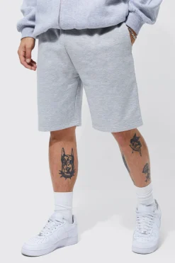 Basic Loose Fit Mid Length Jersey Short | BoohooMAN UK